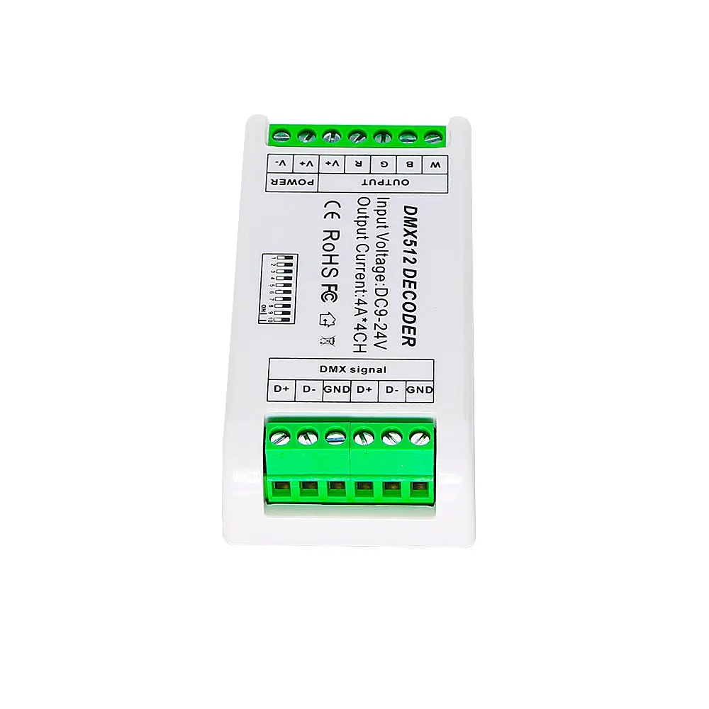 4 CH Mini DMX 512 LED Controller Channel RGBW Dimmer Decoder Driver For Strip Module DC9-24V 16A ST192 | Лампы и освещение