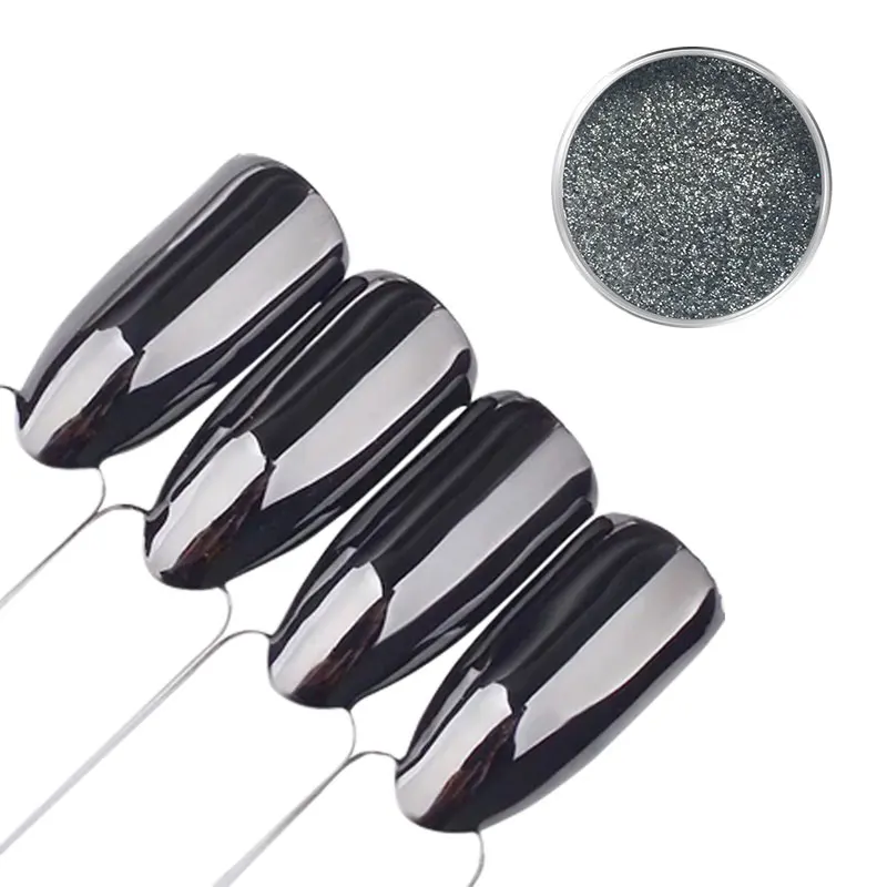 10 компл./упак. черное зеркало для ногтей Блестящий Порошок пистолет