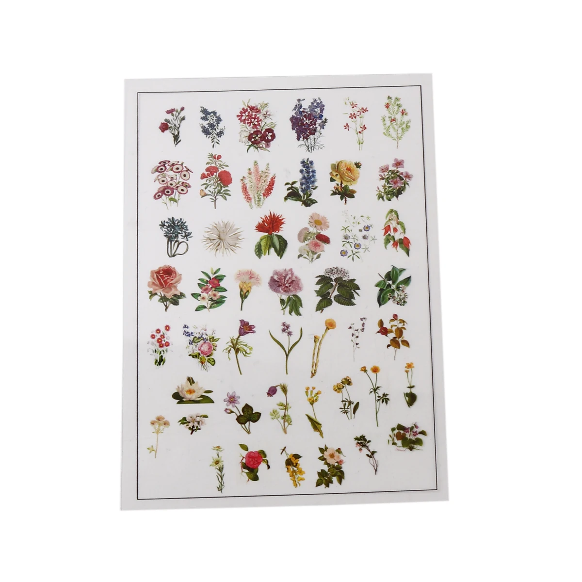 Наклейки из смолы и ПВХ DIY Scrapbook Deco прямоугольные разноцветные цветочные листья 15