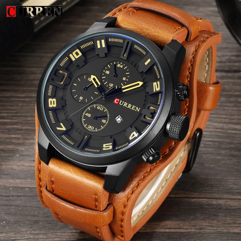 Часы наручные CURREN Мужские кварцевые в стиле милитари спортивные брендовые