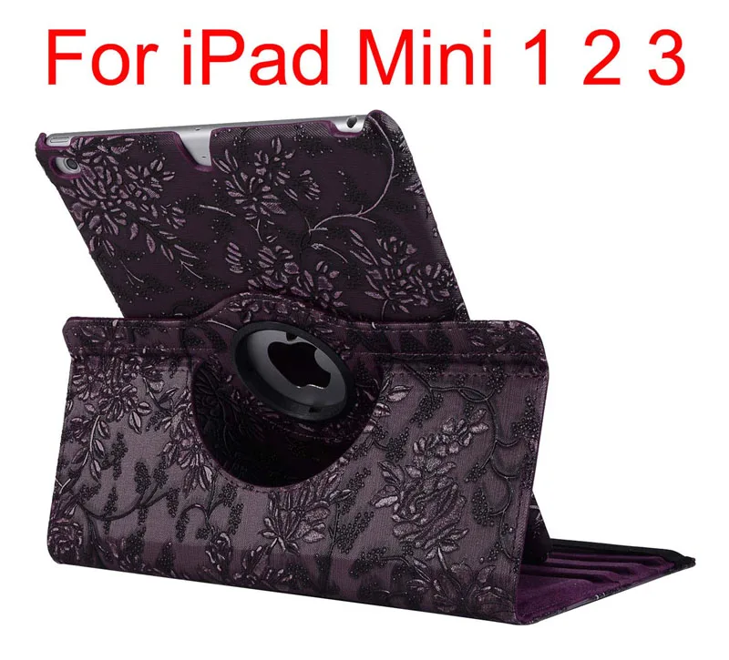 Case Вращающийся на 360 градусов чехол-подставка для iPad Air 2 5 6 iPad 9,7 5 6th для iPad Mini 1 2 3 4+ ручка+ пленка - Цвет: Case
