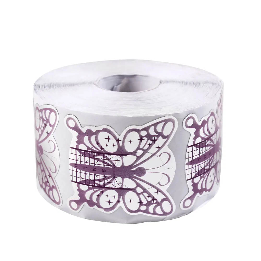 New Design 500Pcs/roll Nail Form Sticker UV Gel Nail Art Tip Extension Guide Tools for Salon Nails Care Transparent JT172