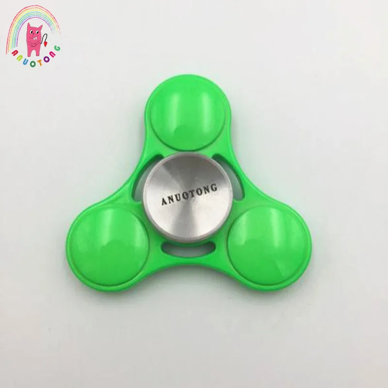 ANUOTONG металлический Спиннер Nieuwe зеленый Tri-Spinner EDC ручной для - Цена: 629.55