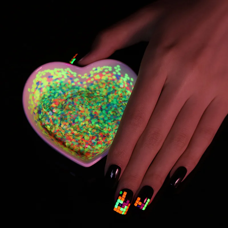 BORN PRETTY флуоресцентный ноготь Заклепки Шпильки квадратное круглое Сердце