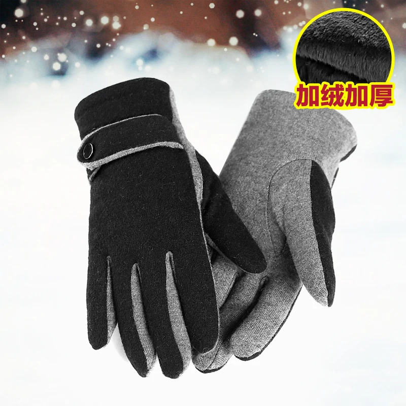 Высококачественный шерстяной ткани женщин зимние перчатки Элегантные Наручные