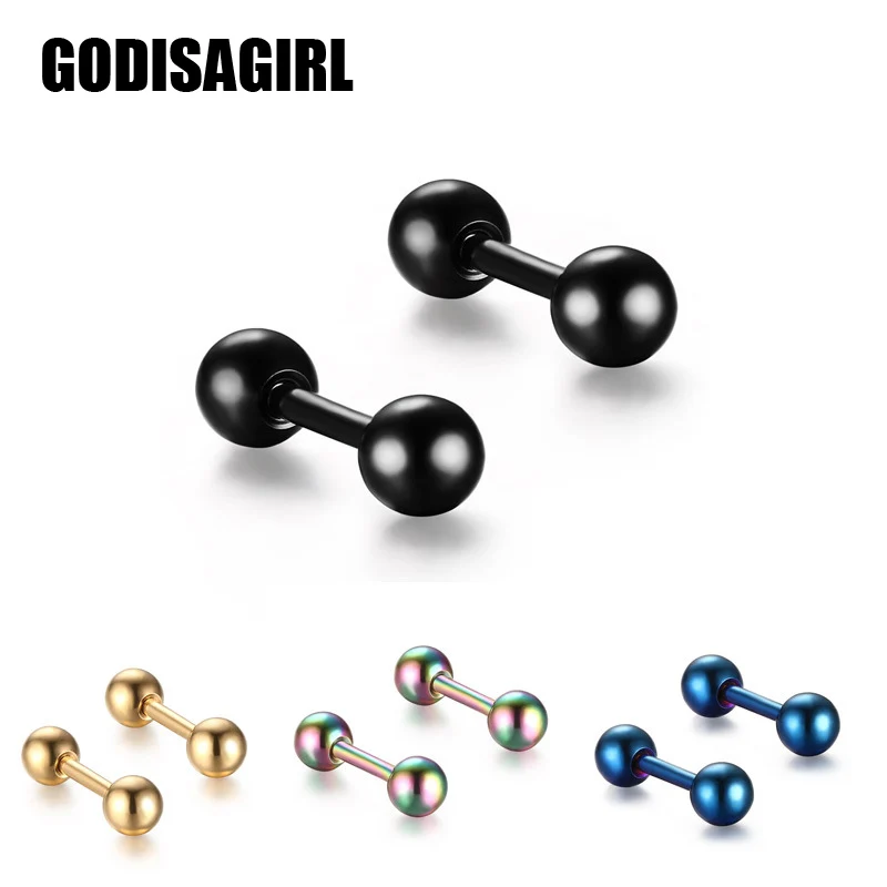Мужские и женские серьги гвоздики из титановой стали|black earrings men|stud earringsearrings for men |