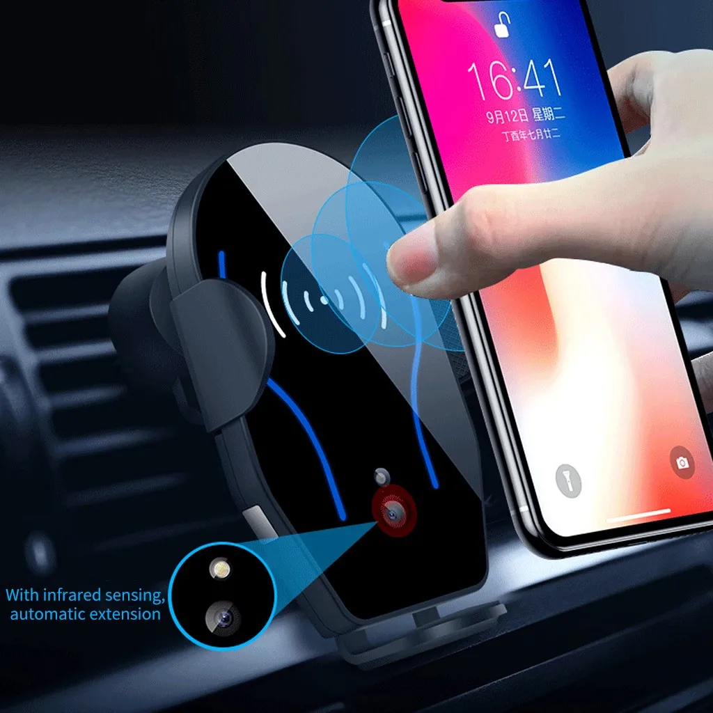 Qi Беспроводное Автомобильное зарядное устройство для iPhone Xs Max X 10 Вт Быстрая