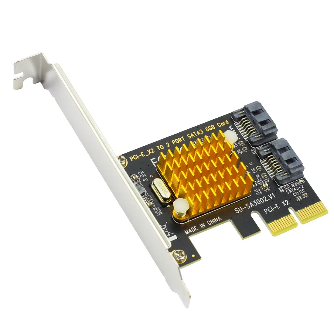 PCI-E PCI Express SATA3.0 SATA 3 III 6 Гбит/с 2 Порты контроллер карты расширения адаптер с низкий профиль кронштейн радиатора