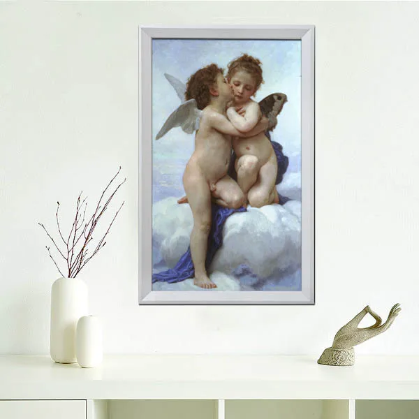 Картина маслом ручной работы Cupid and Psyche как для детей от William Bouguereau | Дом и сад