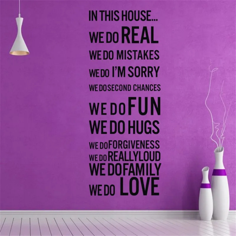 

Removable In This House We Do ..Family wall Quotes sticker Free Shipping