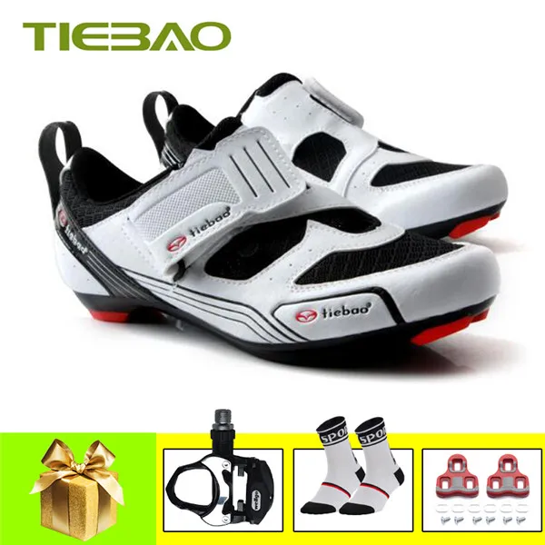 pedals with 1691 W Tiebao/Обувь для шоссейного велосипеда; обувь для триатлона; коллекция года; женская и мужская обувь с самоблокирующимся замком; sapatilha ciclismo; обувь для езды на велосипеде; дышащая обувь для езды на велосипеде - Цвет: pedals with 1691 W