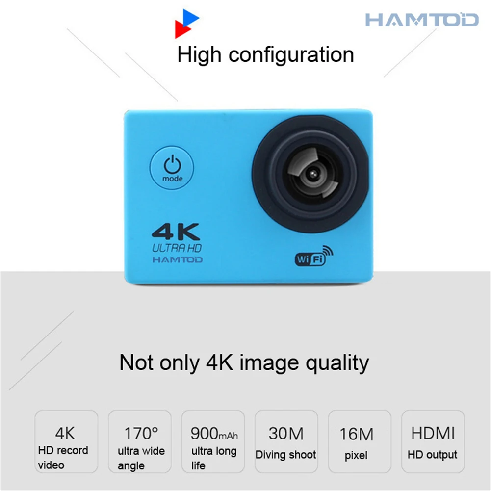HAMTOD H9A 2,0 дюймовый ЖК-экран HD 4K WiFi камера движения 120 градусов широкоугольный объектив с водонепроницаемый чехол