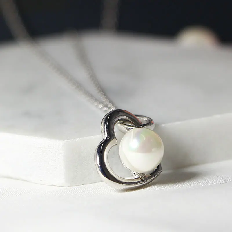 Женское ожерелье из серебра 925 пробы с жемчугом | Украшения и аксессуары