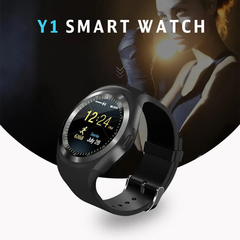 Bluetooth Y1 умные часы Relogio Android SmartWatch телефонный звонок GSM Sim Удаленная камера
