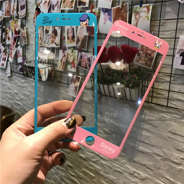 Imd чехол для телефона мультфильм животные мышь утка для iphone 6 6s 7 8 Plus+ 3D край протектор экрана Закаленное стекло Защитная пленка