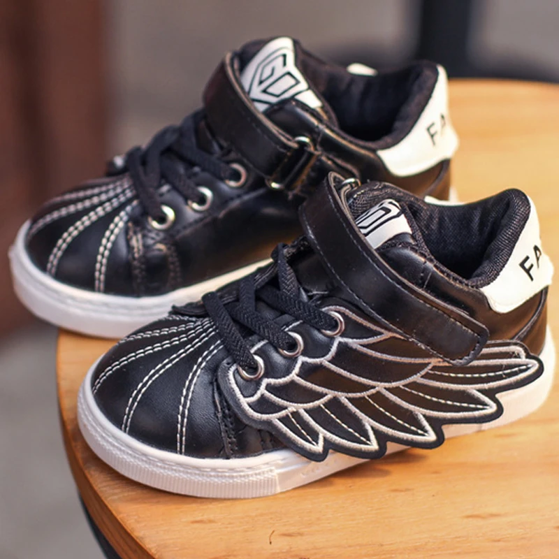 2016 Новый Детская Обувь Мальчики Девочки Кроссовки Дети PU Кожаные Ботинки Shell toe