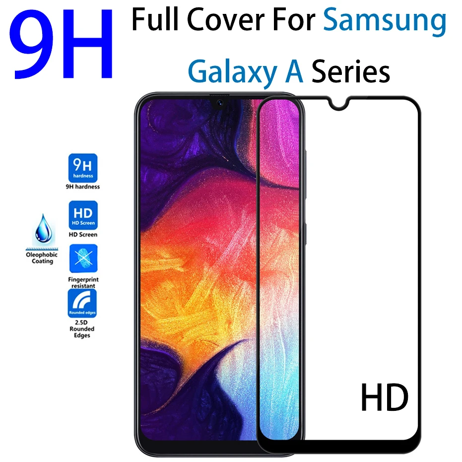 Закаленное стекло для samsung Galaxy A50 A20 A10 a70защитное 90 80 70 60 30 A20E A40 полное покрытие