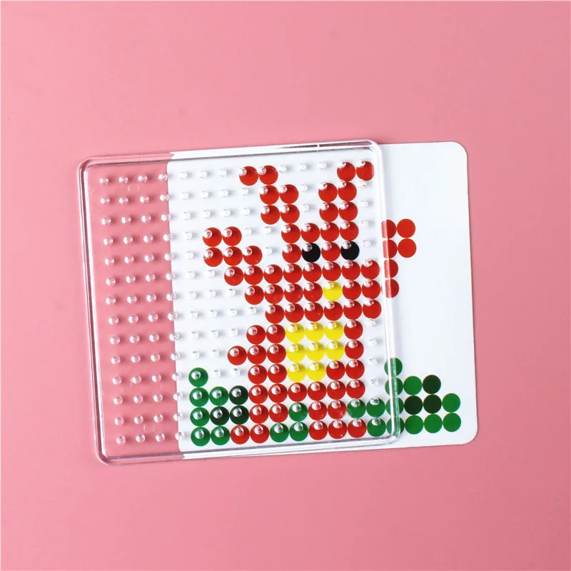 3D головоломка Pegboards шаблоны для Хама бусины игрушки 5 мм Perler бисер Развивающие игрушки для детей искусство ручной работы - Цвет: Оранжевый
