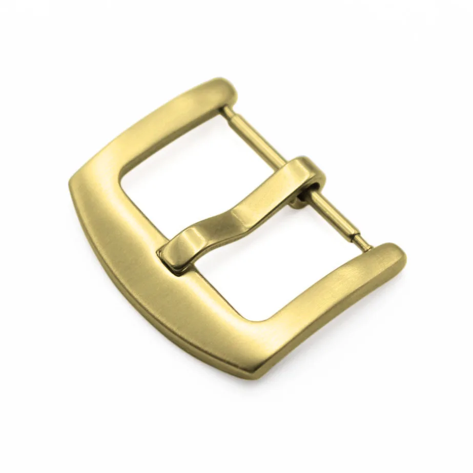 Gold brushed HENGRC ремешок для часов из нержавеющей стали Пряжка 18 20 22 24 мм мужские серебристые черные металлические часы ремешок Застежка аксессуары - Цвет ремешка: Gold brushed
