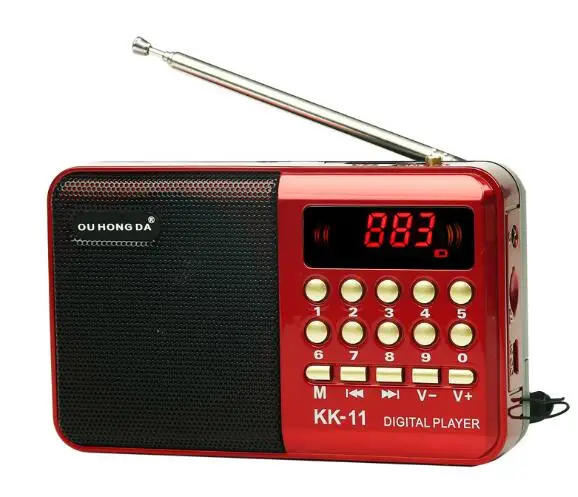k11 Радио беспроводные колонки портативный FM Музыкальный радиоплеер цифровой мини радио многофункциональный FM звук рекордер вставить карту RADk11 - Цвет: k11