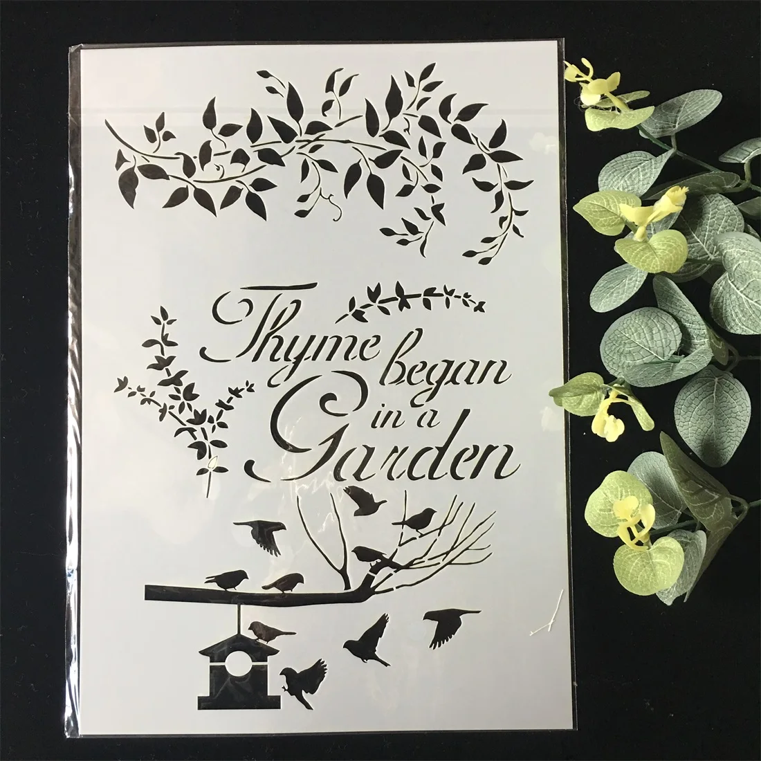 

New Thyme began in a Garden A4 DIY Craft Layering Stencils Wall Painting Scrapbooking Stamping Embossing Album Card Template