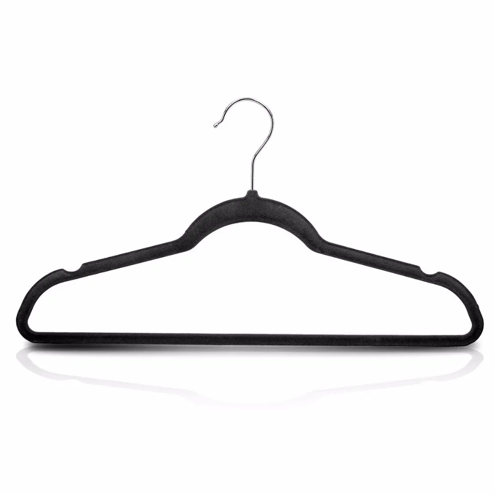 Hangerlink Вешалки Черный Бархат стекались Экономия Пространства нескользящая