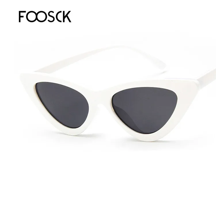 C2WhiteBlack FOOSCK, женские дизайнерские солнцезащитные очки, женские,, высокое качество, солнцезащитные очки, брендовые, дизайнерские, модные, Ретро стиль, De Soleil Femme - Цвет линз: C2WhiteBlack