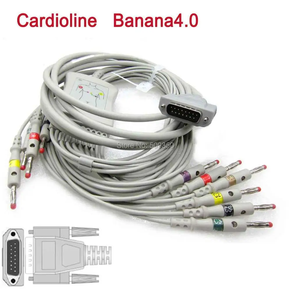 Eletrocardiograma Cardioline Ar600 4,7 k кабель ЭКГ 10 цельный кабель ЭКГ кабель типа "банан" 4,0 на терминал