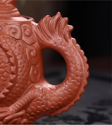2021 Hot Sale Authentic Yixing Big Capacity 530ml &amp 210ml Purple Clay Teapot Dragon And Phoenix Teaset Kettle KungFu | Дом и сад