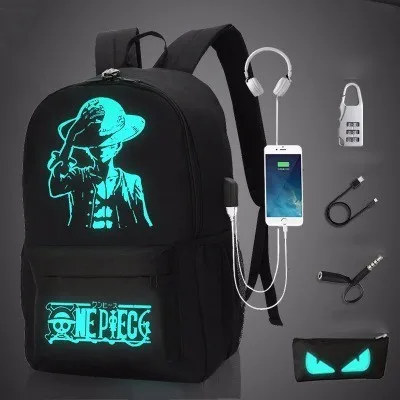 USB The pirate D Школьный рюкзак для мальчиков и девочек, студенческий светящийся анимационный рюкзак с USB зарядкой, дорожные сумки для подростков, противоугонные рюкзаки - Цвет: USB The pirate D
