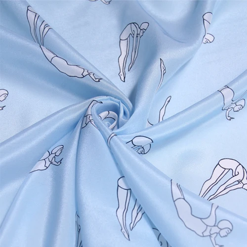 Diving villain digital inkjet silk crepe de chine fabric soft shirt dress 100 wholesale cloth | Дом и сад