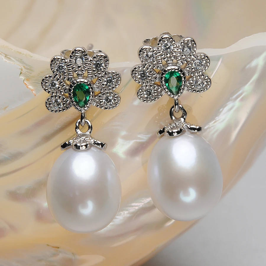 Модные серьги гвоздики из стерлингового серебра 925 пробы с белым эллипсом и