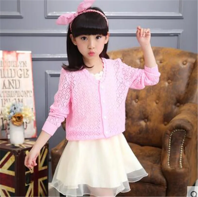 Тонкий кардиган для девочек модель 2017 года демисезонная куртка модный детский