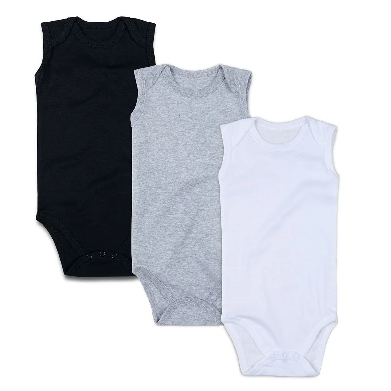 3PC RSleeveless-BWG 3/5 шт унисекс, для новорожденных боди без рукавов место Спортивный костюм для малышей хлопковая футболка для мальчиков и девочек для детей возрастом до 2 лет Roupas Костюмы - Цвет: 3PC RSleeveless-BWG