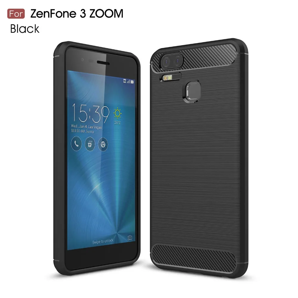 Чехол для ASUS Zenfone 3 Zoom Max Роскошный чехол из углеродного волокна матовый