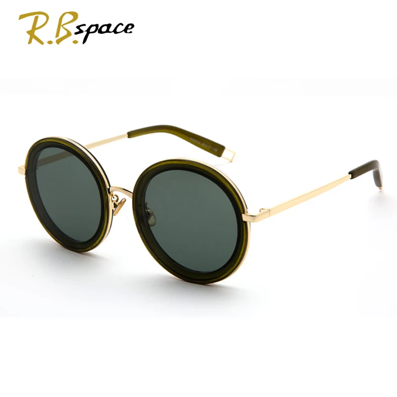 RBspace Тенденция новый Раунд Металл Солнцезащитные Очки Стимпанк Мужчины Женщины