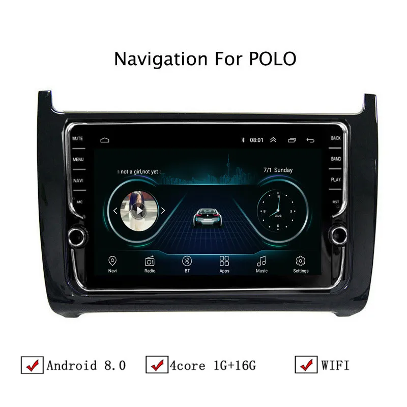 9 &quotAndroid 8 1 автомобильный gps навигатор для VW Polo 2011 2018 радиоприемник стерео