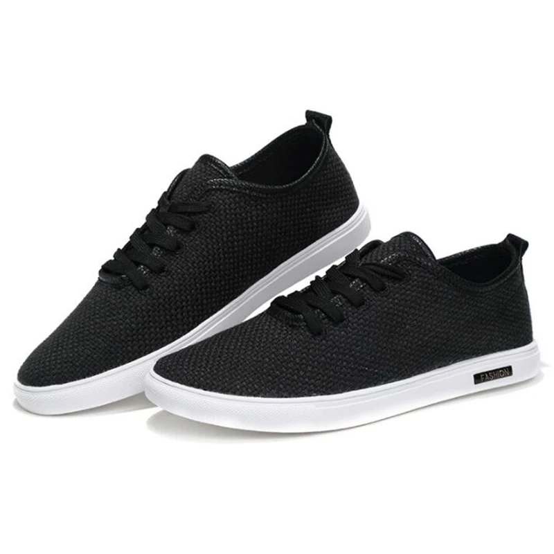 

THEAGRANT 2019 Men Casual Shoes Breathable Hemp Flat Shoes Lace Up Fashion Sneakers Vintage Male Canvas Shoes Footwear MSN3000
