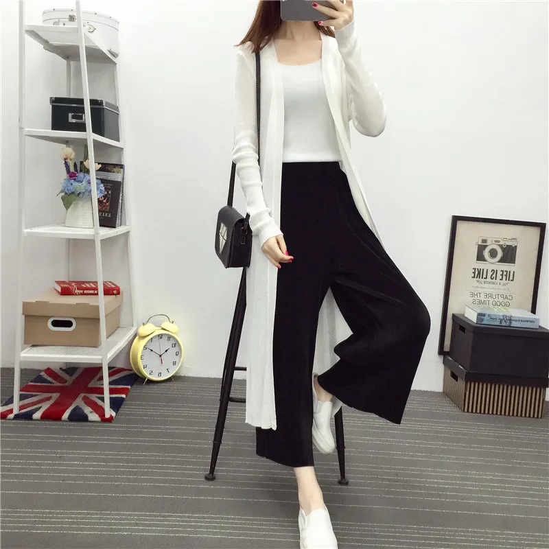 Neploe 2020 Spring Summer Women Knit Cardigan Long Ice Silk Thin Sweater Coat Outwear Sunscreen Wild Slim Tops 65473 |