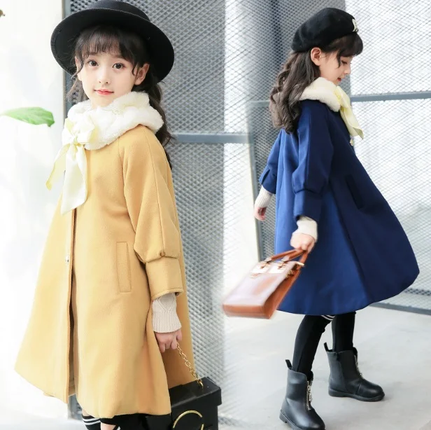 

Girls coat wool autumn and winter 2017 new Korean princess in autumn children's children's coat thicker