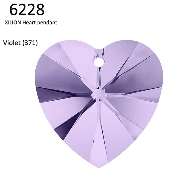 1 шт.) кристалл Swarovski 6228 XILION сердце кулон Стразы бусины для рукоделия ювелирных изделий - Цвет: Violet (371)