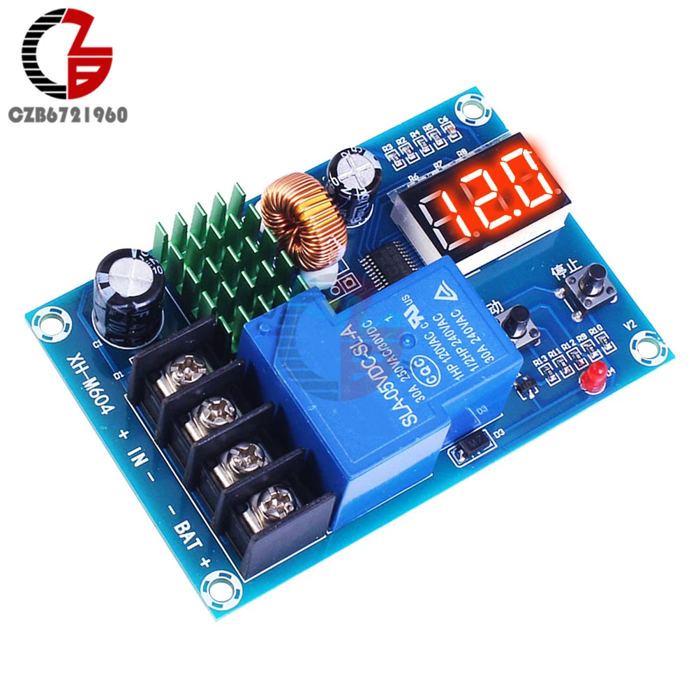 

XH-M604 Battery Charging Control Protection Board Storage Lithium Battery Charger Control Switch LED Digital Voltmeter DC 6-60V