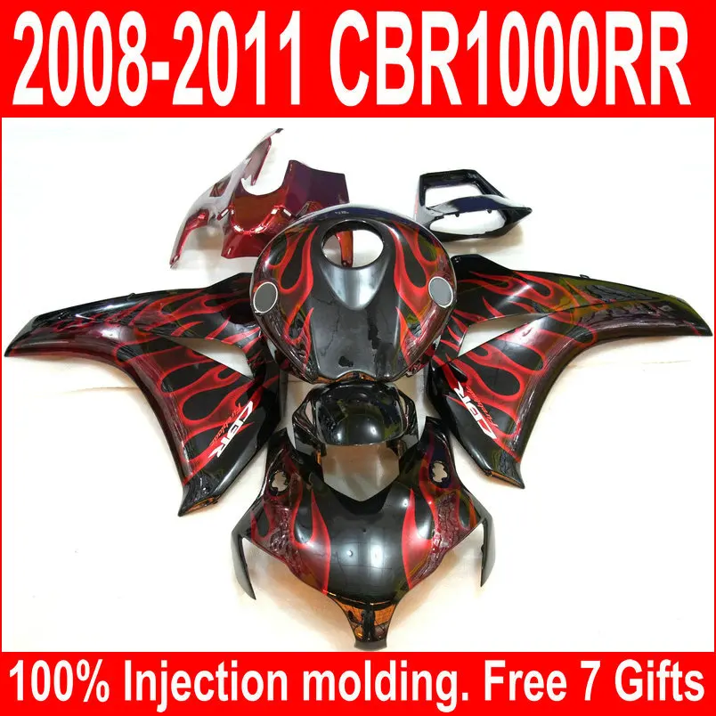 Комплект обтекателей из АБС пластика для Honda CBR1000RR 08 09 10 11 комплект с красным