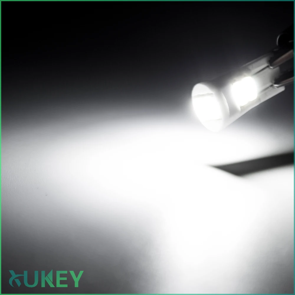 Xukey 2pcs T10 W5W 194 168 Car Led Ceramic Side Light Interior Dome Parker Tail Clearance Trunk Lamp Xenon White 6SMD 5630 3W|Сигнальная