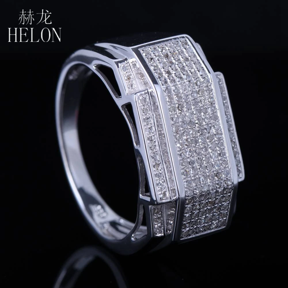HELON, Стерлинговое Серебро, 925, Круглый,, натуральный бриллиант, для свадьбы, хорошее кольцо, для помолвки, усадьба, кольцо, мужские ювелирные изделия