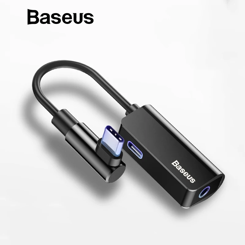 Аудиокабель Baseus Type C адаптер Type-C на 3 5 мм разъем аудио сплиттер USB для наушников