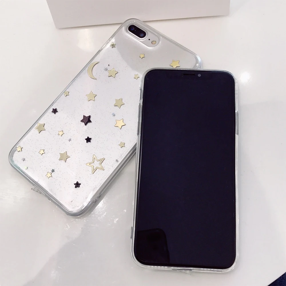 Чехол для телефона Sttary Star Moon iPhone 7 8 Plus X XS XR MAX женские мягкие Защитные чехлы