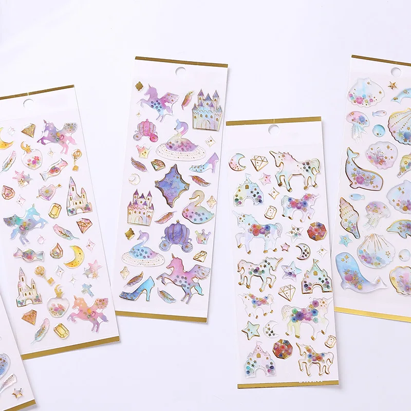 Милые 3D наклейки в виде космоса Луны планшетов единорогов ручная работа японские