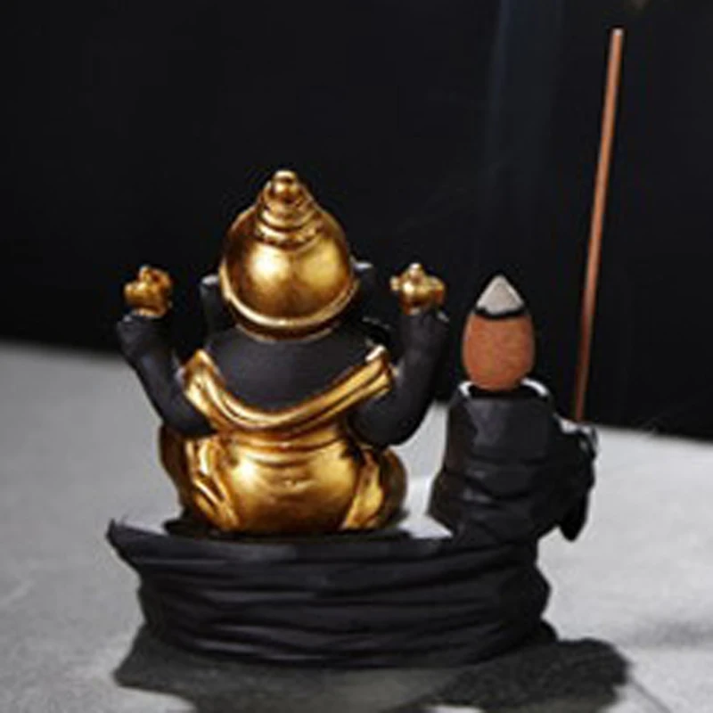 Держатели для палочек Ganesha обратная благовония горелка слон Бог эмблема