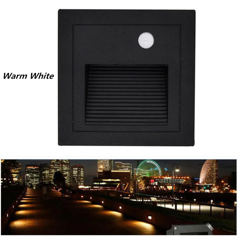 Black warm light AKDSteel светодиодный индукционный шаговый светильник для человеческого тела, декоративный угловой светильник - Испускаемый цвет: Black warm light